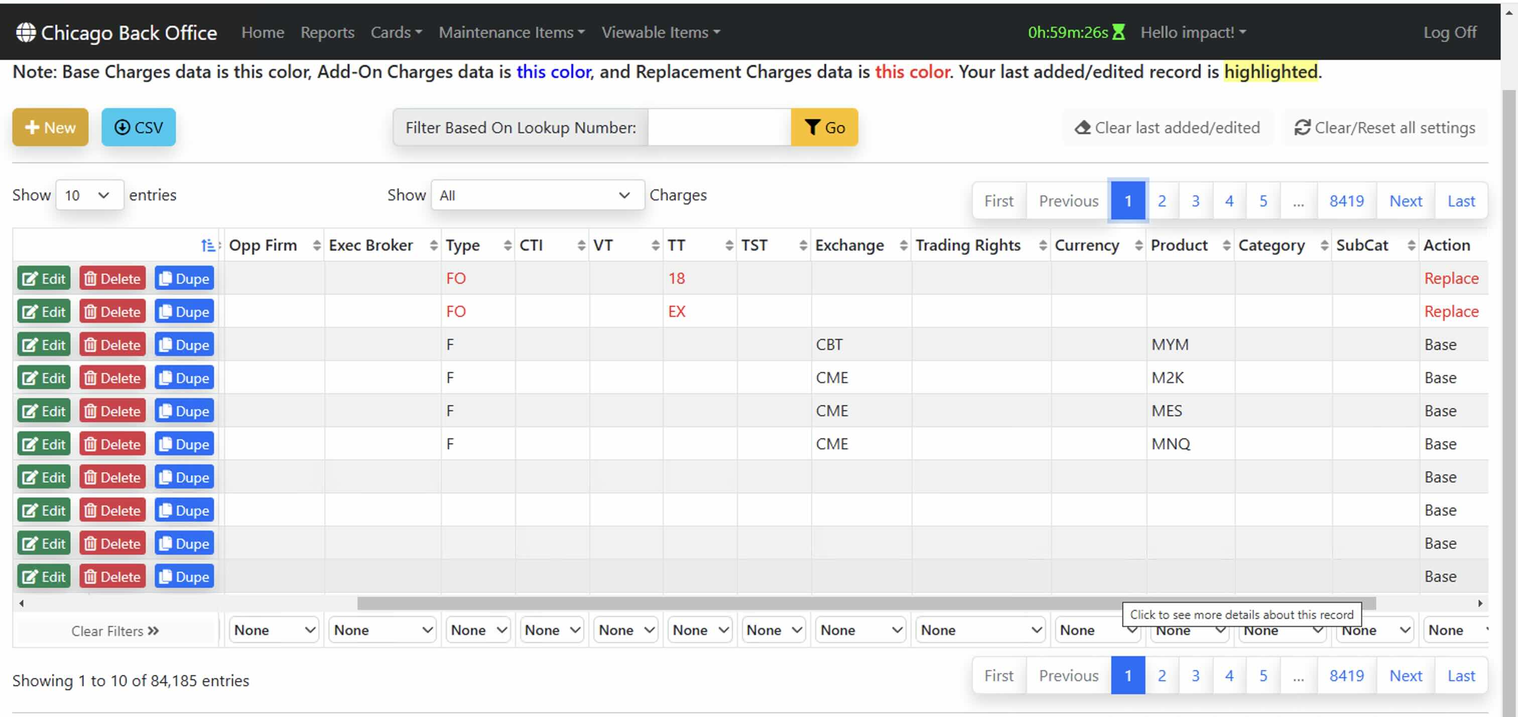 Chicago Back Office screenshot
